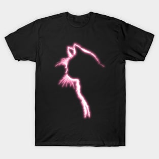 Glowing Pink Neon Cat T-Shirt